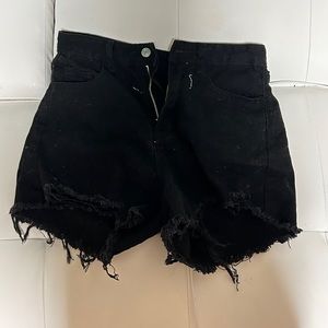 Black jean shorts